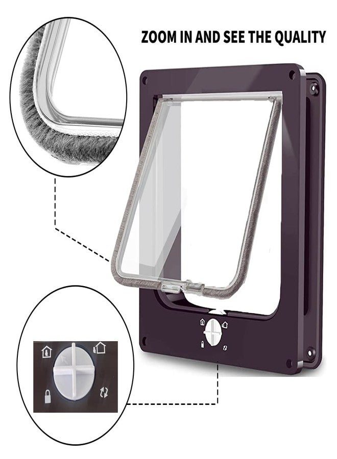 EASY JOY Cat Doors(Outer Size 8.6" x 7.5"), 4-Way Locking Cat Door for Interior Exterior Doors, Weatherproof pet Door with Magnet for Cat or Dog < 16.1 inches in Girth(Brown M) - Image 5